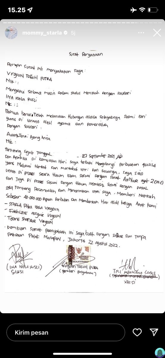 Virgoun gilaaaaa sdh hitam d atas putih sma bininya masiiihh aja ... itu klo selingkuh itu tabiat ya zuzah dhilangin klo g tobat sndiri