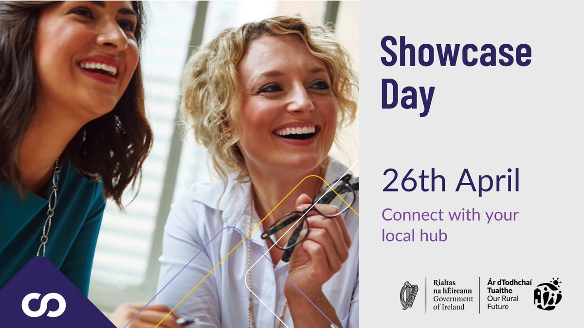 Join us for #ShowcaseDay.  

Over 50+ hubs are opening their doors to the public this week. Drop in on your local Connected Hub and see what they have to offer.  

Find the full list of events here👉 connectedhubs.ie/events

Read more 📷 bit.ly/CHShowcase 

#ConnectedHubs