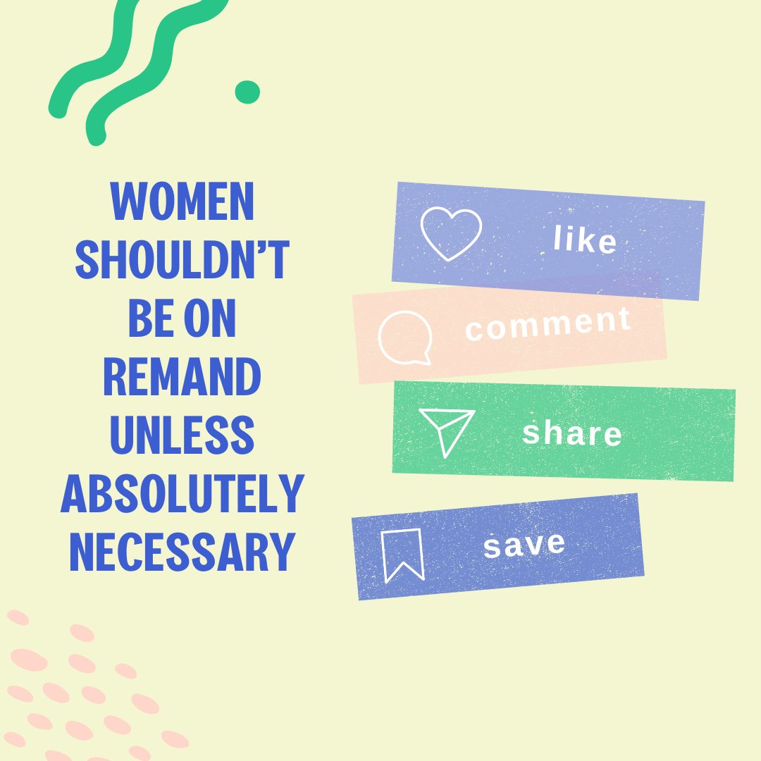 The remand #PrisonPopulation is the highest it's been for at least 50 years. Women shouldn't be on remand unless absolutely necessary. 

Share if you agree. 📢