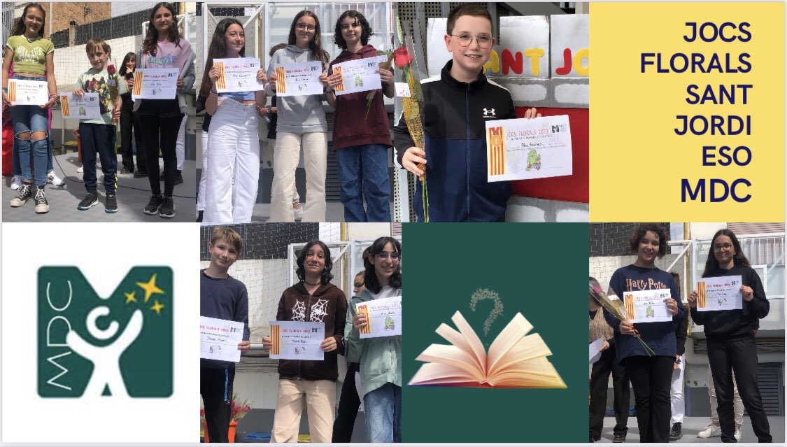 SandraMDCprat's tweet photo. Aquí teniu els premiats dels Jocs Florals d’ESO!  #escolamdc #mdcteam #Escolamdc #escolamdcprat #mdcprat https://t.co/I5Lb9UL2rn