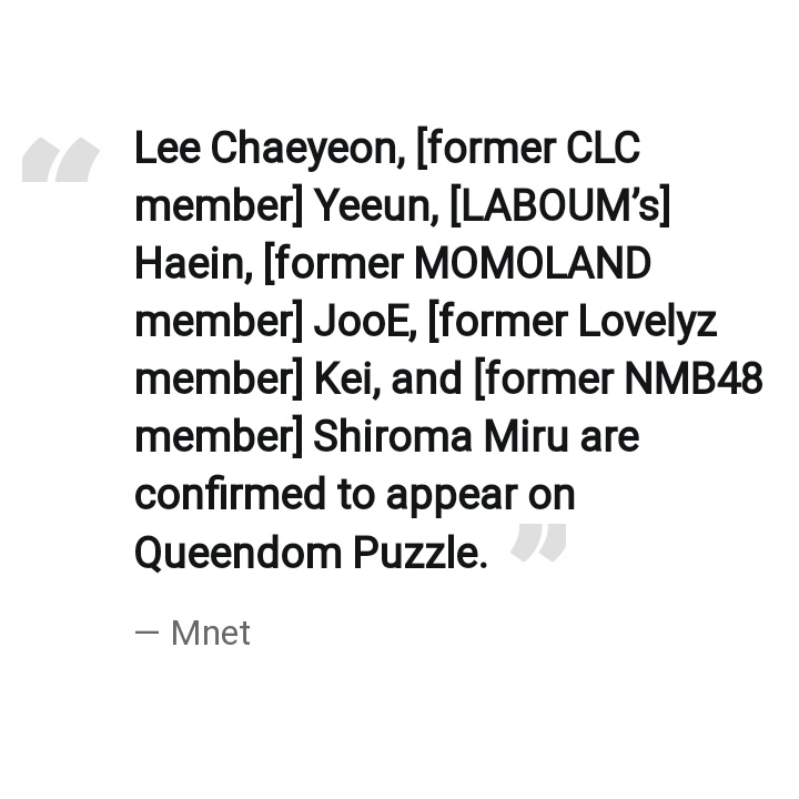 KYLAxMMLD's tweet photo. Jooe will join Queendom Puzzle.
Jooe doesn't have company who will support and promote her so I hope Merries will help to promote her 🤗

#MOMOLAND https://t.co/C0COt0Ohu8