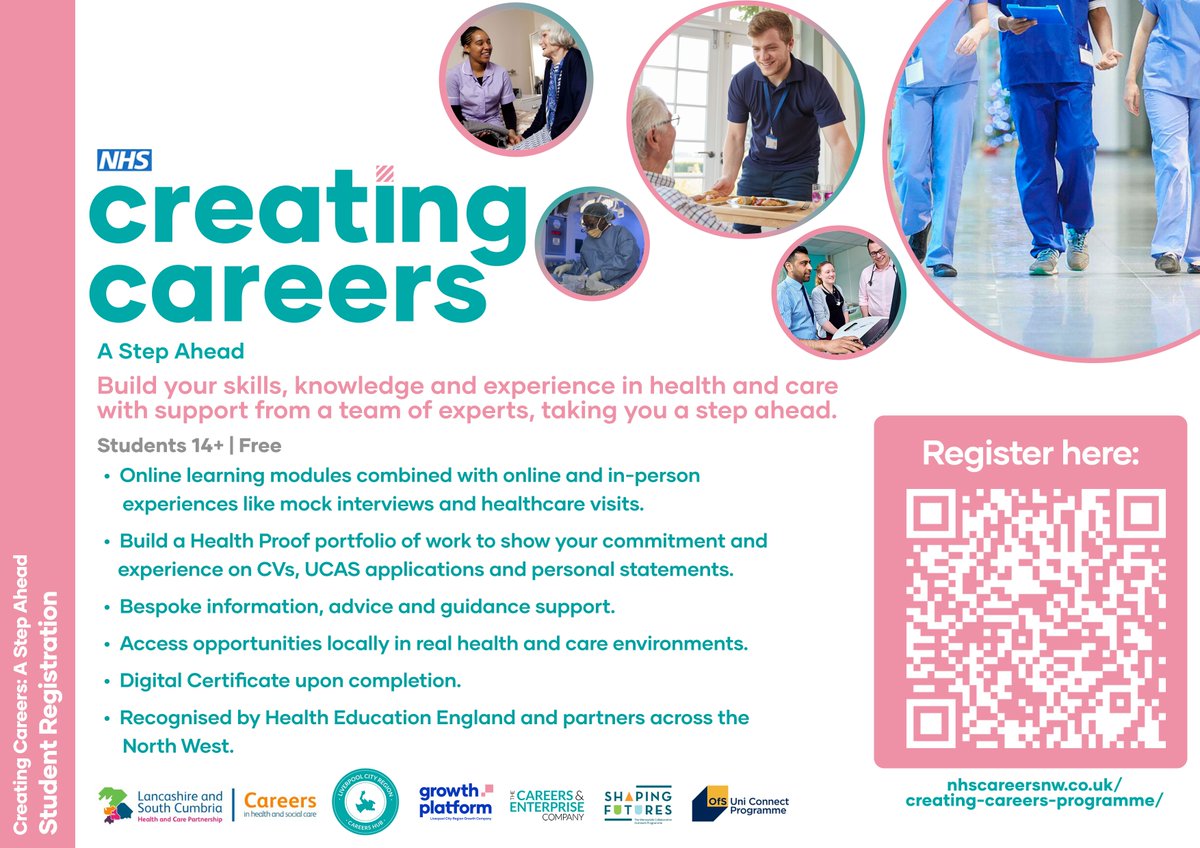 Students aged 14+ can sign up for our FREE online modules which help you get a #StepAhead in working towards a career in Health and Social Care. 

Ask your school or college to sign up too!