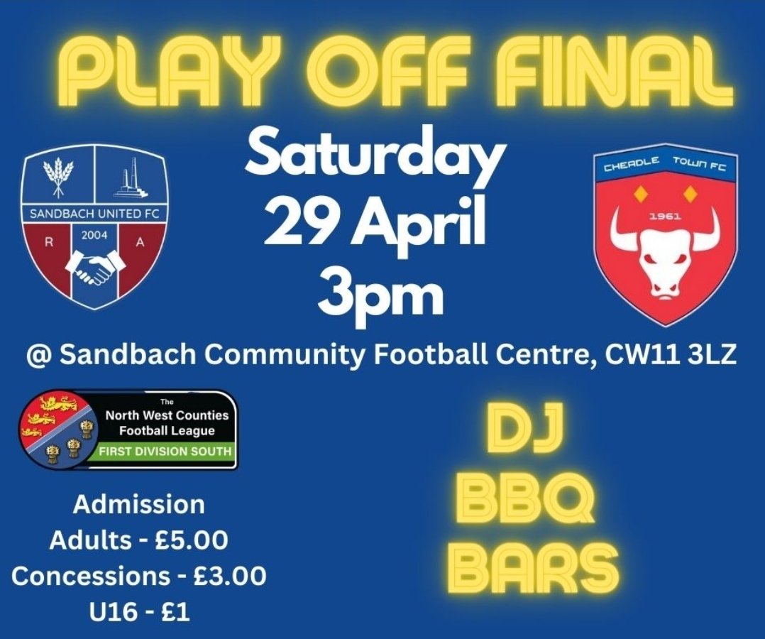 Sandbach United - 1st Team ⚽️ (@sandbachfc_1st) on Twitter photo The countdown begins, keep an eye out for regular updates through the week.<a href="/CheadleTownFC/">Cheadle Town FC</a> <a href="/SandbachUtd/">Sandbach United FC</a> <a href="/nwcfl/">The NWCFL ⚽️</a> The countdown begins, keep an eye out for regular updates through the week.<a href="/CheadleTownFC/">Cheadle Town FC</a> <a href="/SandbachUtd/">Sandbach United FC</a> <a href="/nwcfl/">The NWCFL ⚽️</a>