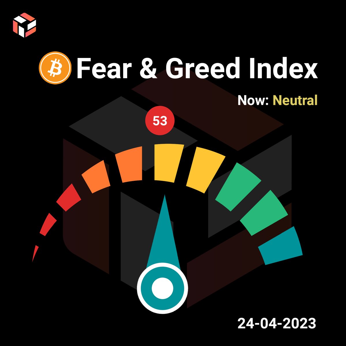 FinstockLearn's tweet photo. According to today (24/4/23), the market situation is #neutral.🪙
🪙
How long do you think it’ll stay like this❓
.
.
#fear #greed #bitcoin #finstocklearn https://t.co/ANqDTFy1rs