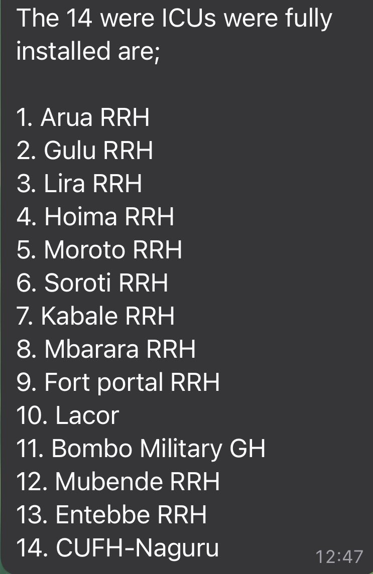 SpireJim's tweet photo. Those in the know in these areas, is this information from @MinofHealthUG true? Are these ICUs fully installed and functional? #UgandaHealthExhibition https://t.co/pff8QfGmRO