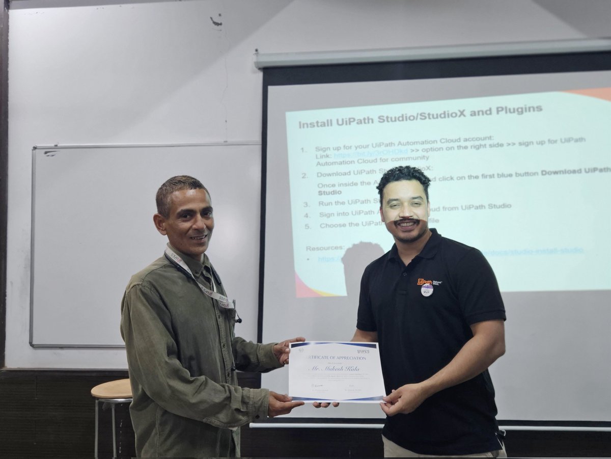 UpesOpen's tweet photo. The future of work is here and it is all about automation! OPEN Community’s RPA 3.0 event was a huge success, with UiPath MVP and Certified Advanced RPA Developer Mukesh Kala guiding us through the prospects of RPA. https://t.co/fRi7FT0MZ9