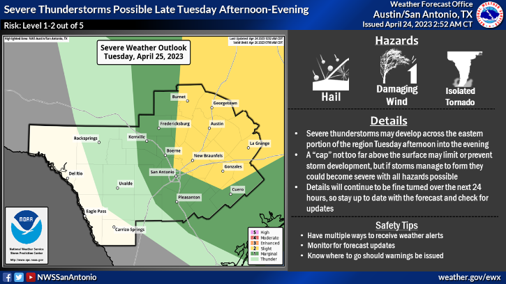 BexarCOSW's tweet photo. You know it's #TexasSpring when...
#StayWeatherAware Tuesday! ⛈👀 https://t.co/mRLtRdgSlZ