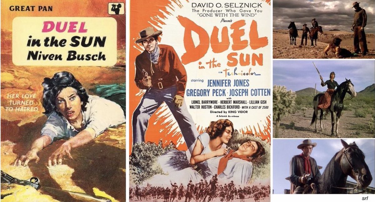 SaveRedlandLibr's tweet photo. 11:55am TODAY on @5ACTION_tv
The 1946 #Western #Drama film🎥 “Duel in the Sun” directed by #KingVidor from a screenplay by #DavidOSelznick & #BenHecht (uncredited)
Adapted by #OliverHPGarrett from #NivenBusch’s 1944 novel📖
🌟#JenniferJones #JosephCotten #GregoryPeck https://t.co/Nam91RrFsh