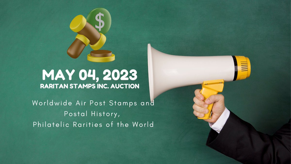 Stamp collectors! 
auction of worldwide air post stamps &amp; postal history items is coming up at Raritan Stamps. 
Browse &amp; bid on 1368 lots, including Philatelic Rarities of the World at bit.ly/3u8jKkG 
#raritanstamps #stampauction #postalhistory #stampcollecting