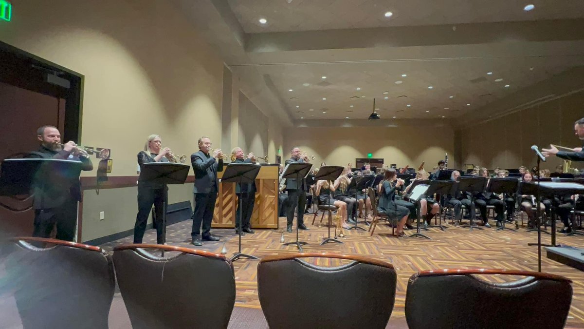brassman623's tweet photo. Had an absolute blast at the 2023 PMEA Conference!  I'm very grateful to Joe Santanello for extending the opportunity to guest conduct both his outstanding Wind Ensemble and my very talented NPSD colleagues! https://t.co/2h6sSlX0Gc