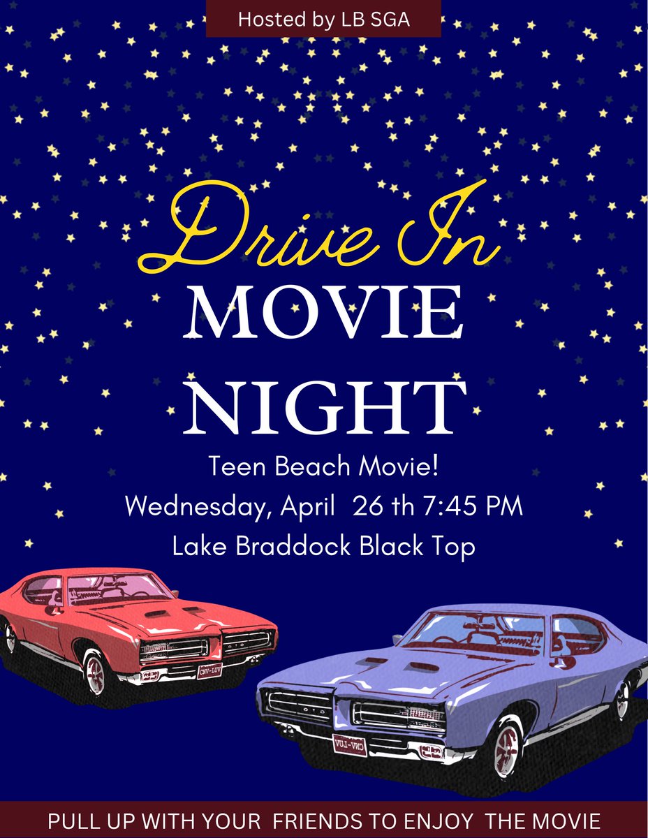 Come watch teen beach movie with us on the blacktop on Wednesday! Blacktop opens at 7:45, movie starts at 8! See you there!