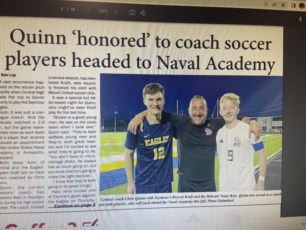 jdlambert3's tweet photo. Thank you 
Ken Lay

for an outstanding article 

Brysen Kraft 
Issac Katz 

Will both be at the Naval Academy in the fall https://t.co/xhgEKkj6mN