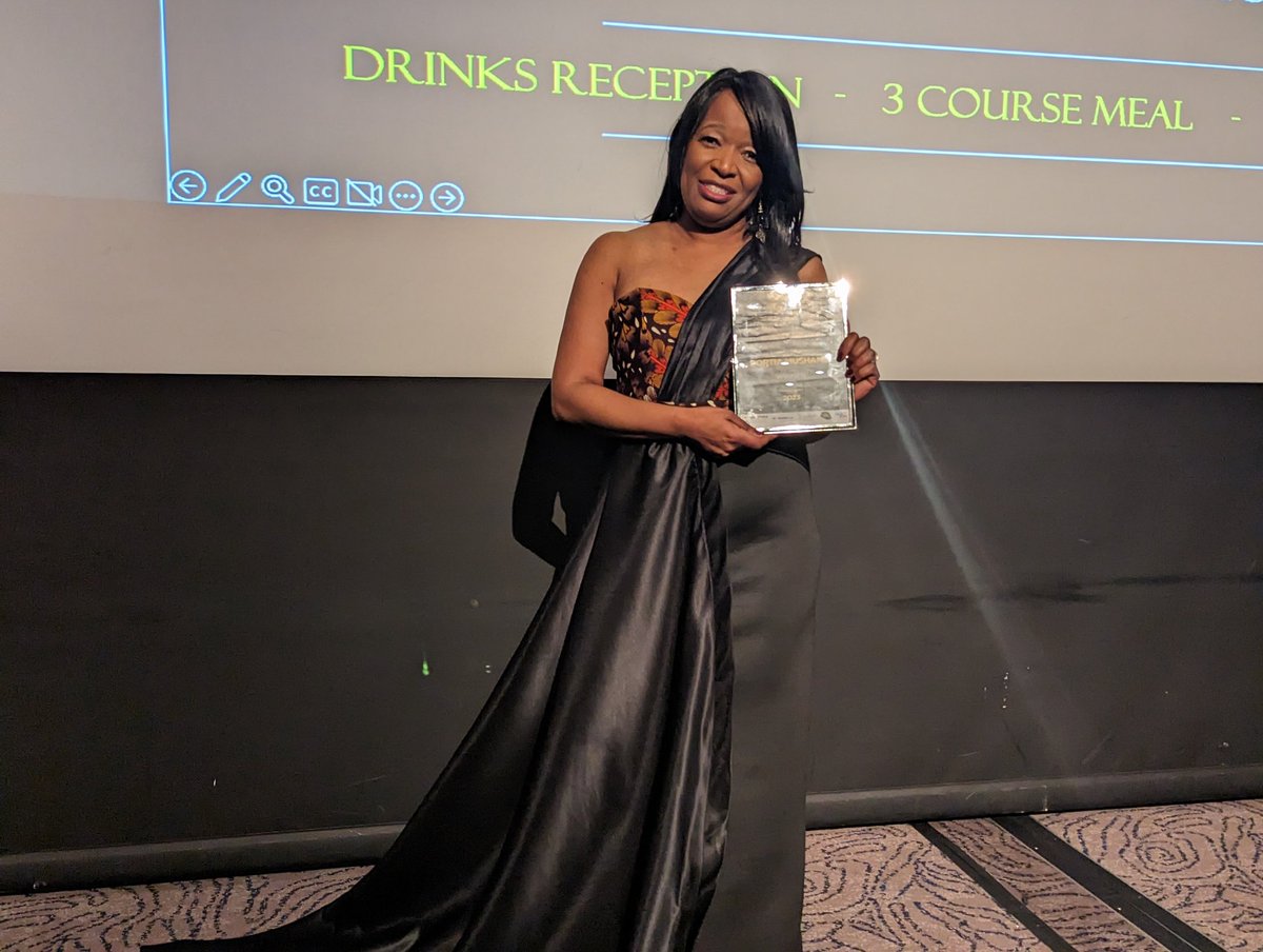 NanisoCreate's tweet photo. A wonderful thing happened this weekend - I won the Zim Achievers Awards for Cultural Development/Promotion at a glittering event in Central London! Thank you to everyone who has supported me, my family and friends, and @zimachievers fors great event! #zimachievers https://t.co/vMTL4z0lXX