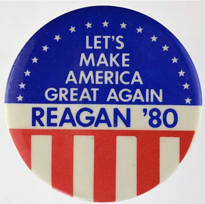 florida_grand's tweet photo. I wonder how many MAGA people know that Donald Trump stole the saying from the best president ever. I think @GovRonDeSantis should start wearing a Ronald Reagan button to all his rallies (and book tour, of course). #11thCommandment https://t.co/1kFMXJmWeM