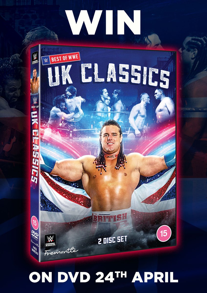 COMPETITION TIME! 🤩

#WWE has hosted some absolute bangers on UK soil and @WWEHomeVideoUK  is releasing a collection of these on DVD! We've got 3 copies to giveaway so...

To enter:
👍 FOLLOW &amp; RT
💬 REPLY with your fav British Wrestler!

Competition closes April 30th! 👇

(1/2)