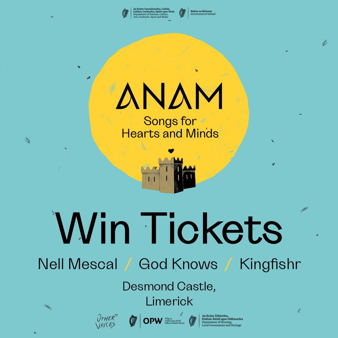 🌻 competition time🌻

To celebrate the launch of Anam we're giving away some golden tix for the recording of <a href="/nellmescal_/">nell mescal🧚🏼</a> , <a href="/GodKnowsRF/">God Knows</a> &amp; <a href="/KingfishrBand/">Kingfishr</a> in Desmond Castle, Limerick this Wed 🏰

To enter retweet &amp; tag the person you'd bring 💌

Winners announced Tue @ 12pm