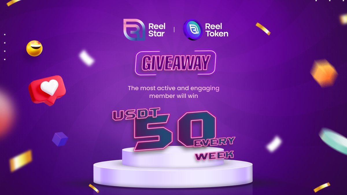 Reel_Token's tweet photo. We're giving away 50 $USDT to one lucky winner every week. 🤩🤩🤩

Join our Telegram and Discord channels from the link in our bio and stay active! 

More giveaways coming soon, stay tuned! 

#ReelToken #ReelStar #Giveaway https://t.co/sg7cU1SGbS