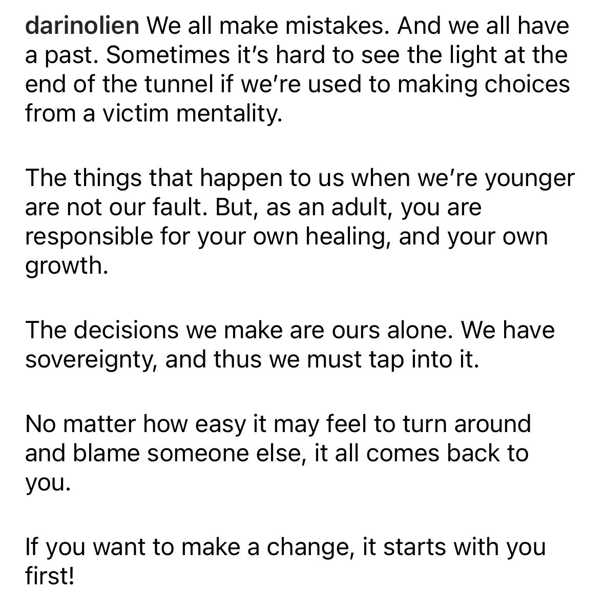 @DarinOlien Well said 👏🏻 #wereonlyhuman #pastmistakes