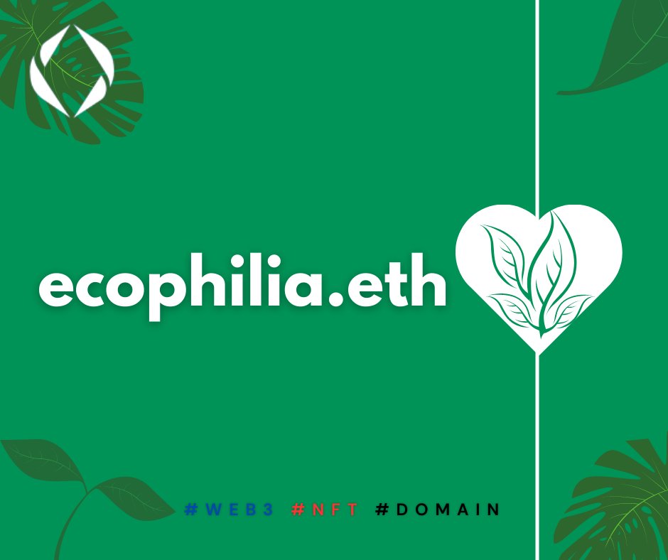 "Join the Web3 Community with Your Own Domain. Be a Part of the Web3 Revolution 🤝💻🌐💫".

ecophilia.eth

Available Now 👉 opensea.io/idealdomain
#Web3 #Decentralization #Web3 #Blockchain #domainforsale