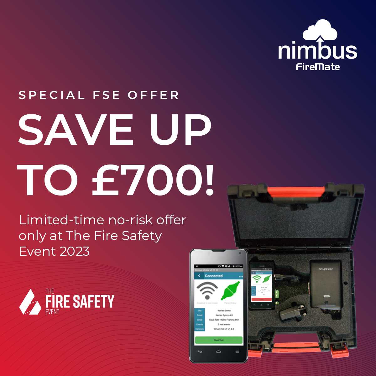 𝗔𝗿𝗲 𝘆𝗼𝘂 𝗮 𝗳𝗶𝗿𝗲 𝘀𝘆𝘀𝘁𝗲𝗺𝘀 𝗶𝗻𝘁𝗲𝗴𝗿𝗮𝘁𝗼𝗿? 𝗗𝗼𝗻'𝘁 𝗺𝗶𝘀𝘀 𝗼𝘂𝘁 𝗼𝗻 𝗼𝘂𝗿 𝘀𝗽𝗲𝗰𝗶𝗮𝗹 𝘁𝗿𝗮𝗱𝗲𝘀𝗵𝗼𝘄 𝗼𝗳𝗳𝗲𝗿 👉 𝗼𝗻𝗹𝘆 𝗮𝘁 𝗙𝗦𝗘! 🤩 Look for the red Cons at <a href="/FireSafetyEvent/">Fire Safety Events</a> (Stand 3a/B20) and find out more about Nimbus. 
#NextLevel