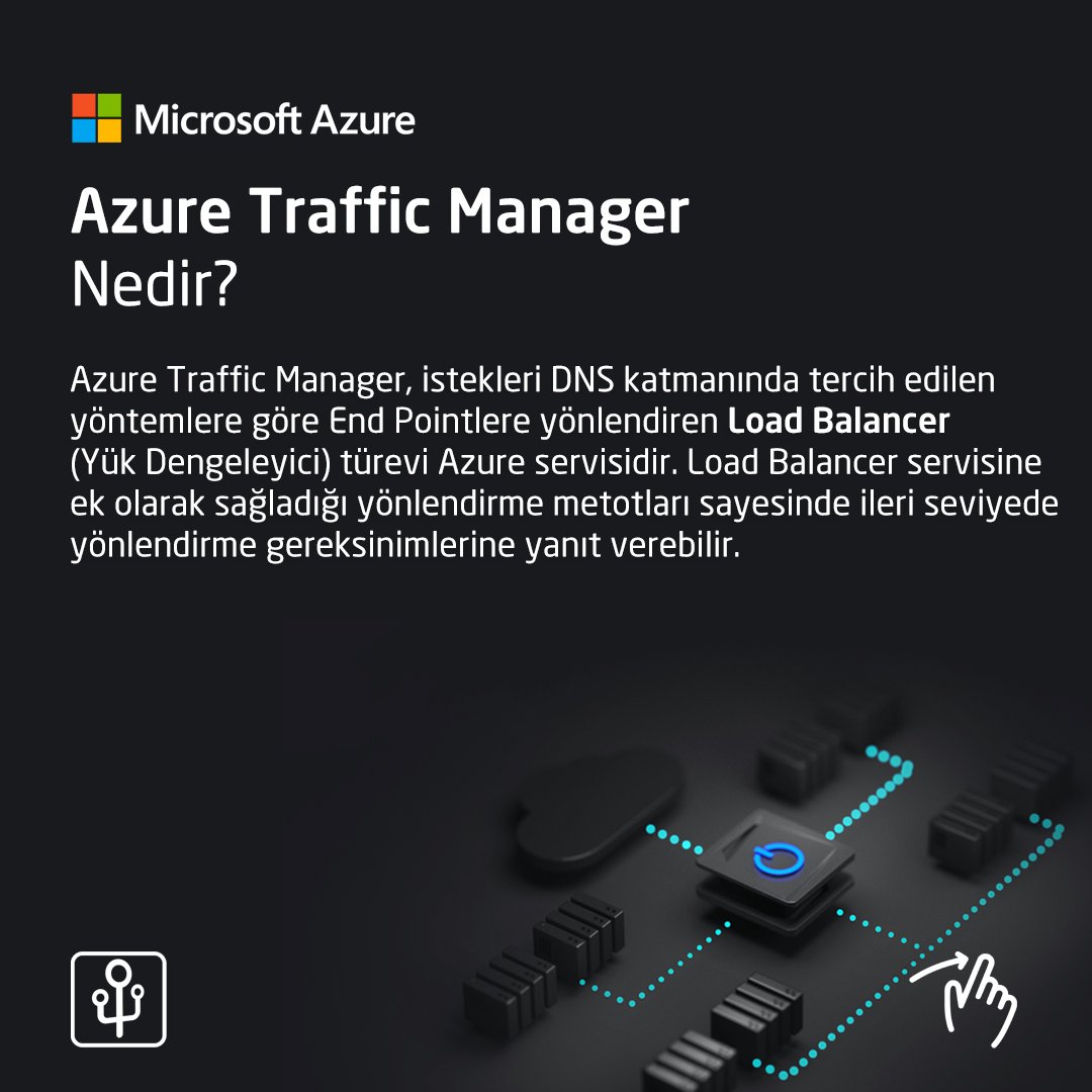 idebiltr's tweet photo. Azure Traffic Manager Nedir, Neden Kullanılır?
Kurulum detayları için: https://t.co/qfrQXtR5oO
#azure #microsoft #cloud #server #idebil https://t.co/lod7l5VMAo