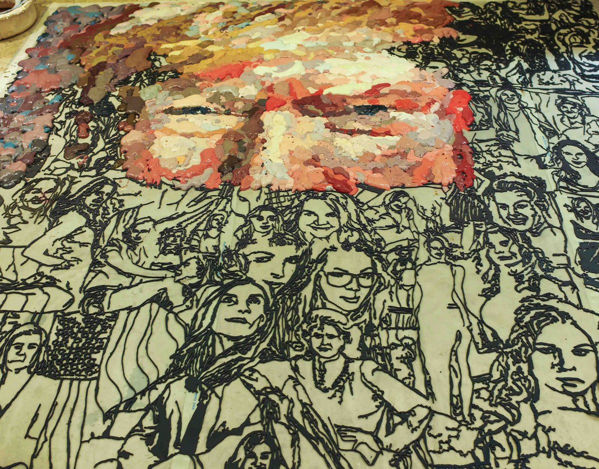 StephaneTretz's tweet photo. #Trump, also Known as Criminal Defendant #4913961R.
Mr Trump, one day you are going to have to answer in court for the sexual assaults you have been accused of. That day begins on April 25 in NY with #EJeanCarroll. My portrait of Trump made with his accusers. https://t.co/x0BIZmH8d2