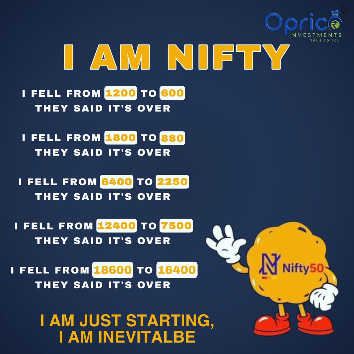 Hello every one, don’t predict me because I AM NIFTY.
•
•
•
#nifty #niftyfifty #niftyoptions #niftytrading #stockmarket #stocks #india #up #predictions #predictiveprogramming #nse #nseindia #bse #bseindia #growth #growthmindset #green #gogreen #gogreenorgohome #sensex
