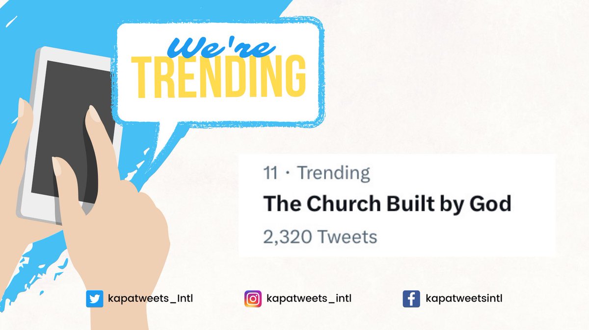Kapatweets_Intl's tweet photo. Thanks be to God our tagline is now trending, Kapatweets! 🥳

The Church Built by God
#PureDoctrinesOfChrist https://t.co/hbShvIT3gc