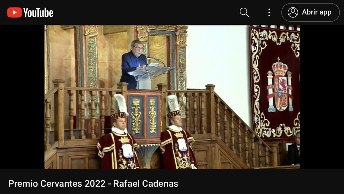 El profesor Rafael Cadenas hace un amable discurso al recibir el Premio Cervantes. Hace mención a profesores y estudiantes de la UCV, y afirma que las aulas son el lugar donde las nuevas generaciones deben experimentar y aprender la democracia . Bravo 👏 youtube.com/live/J6CWfPdVl…