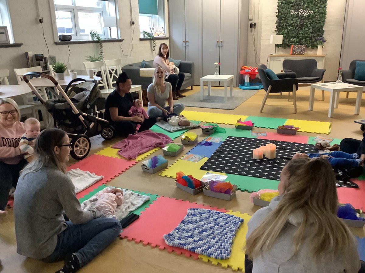 tynywernp's tweet image. The Bistro was host to a Tots Play class this morning with baby massage, yoga and rhymes #babydevelopment #community @FceGyg