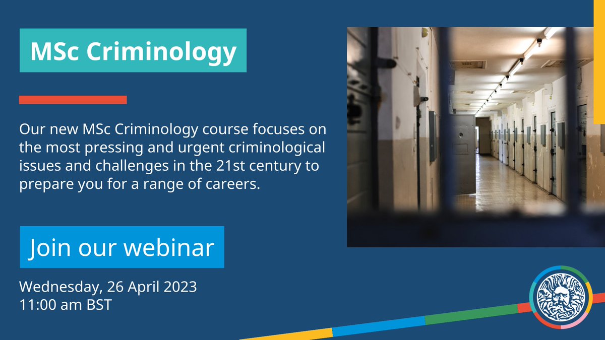 Dr Sarah Moore (<a href="/SarahEHMoore/">Sarah Moore</a>) and Dr Jack Spicer (<a href="/jackhspicer/">Jack Spicer</a>) work in the fields of crime and justice and their sociological factors. Join them on Wednesday for our MSc Criminology webinar and find out  more about our <a href="/UniBathCrim/">University of Bath Criminology</a> course.

bath.ac.uk/events/msc-cri…
