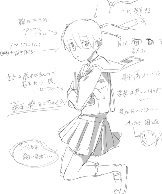 自分の絵柄100%だと大体こんな感じのやつが量産される。鉛筆だと変な癖が見つけやすい。 