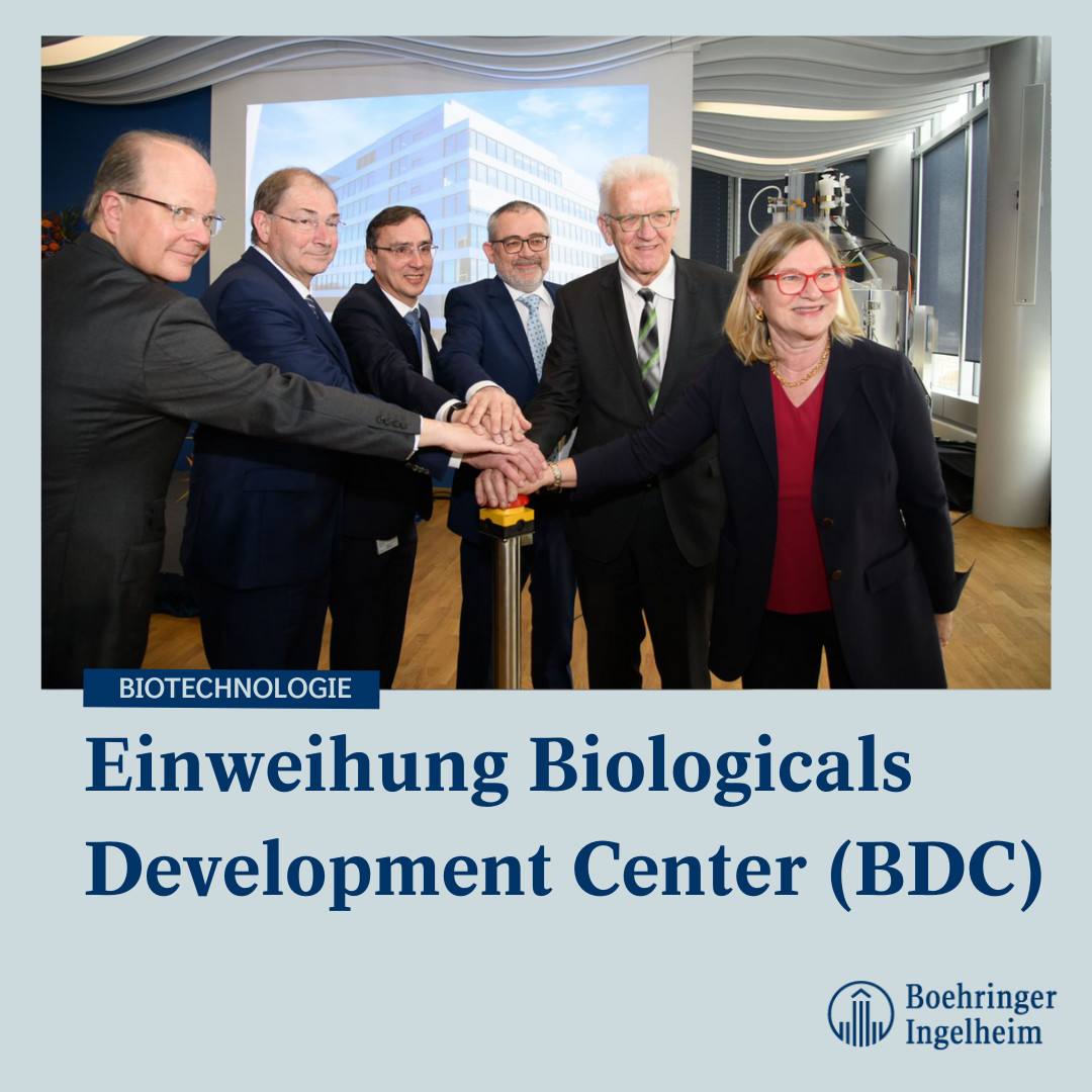 #PRESSE: Boehringer Ingelheim eröffnet größtes europäisches Entwicklungszentrum für Biotechnologie in Biberach. Mehr Informationen finden Sie hier: bit.ly/3V1OTru #StarkAmStandort