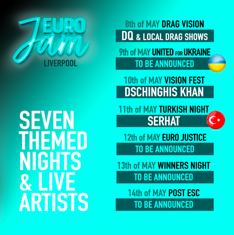 eurojam_'s tweet photo. @bbceurovision NO TICKETS, NO DRAMA! Come to
@eurojam_ 

7️⃣ themed nights with the best atmosphere right next (8 min walk) to the Eurovision Song Contest https://t.co/avBEGM9CZ5