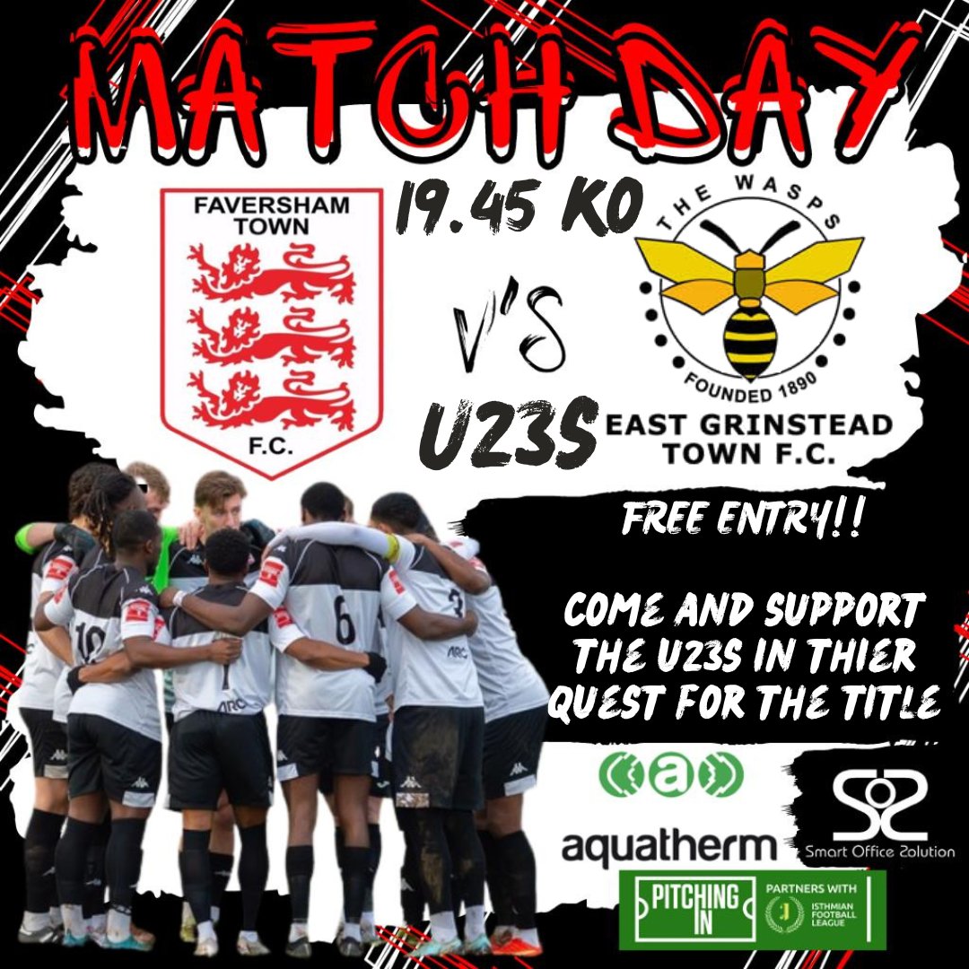 U23's MATCH DAY!!!! 
19.45 KO - The Aquatherm Stadium
Vs East Grinstead Town F.C.

Come and support Mark Taylor's U23s, who are in contention for the league, they need your support! 

FREE ENTRY!!!

#yourtownyourclub #believeinyouth