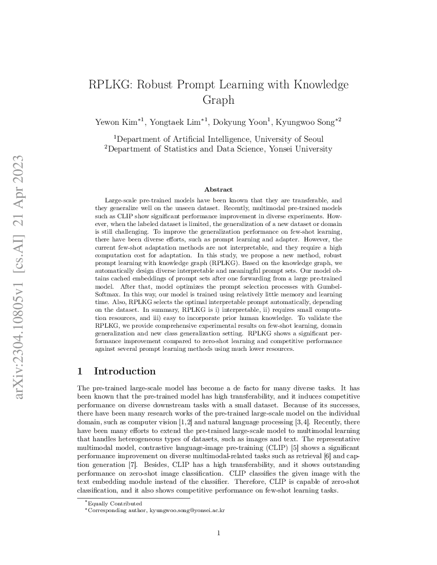summarizedml's tweet photo. A new method, robust prompt learning with knowledge graph (RPLKG), based on the knowledge graph, which can be used for
📄 https://t.co/DXeGFjTttJ https://t.co/yqaVQvx0Dl