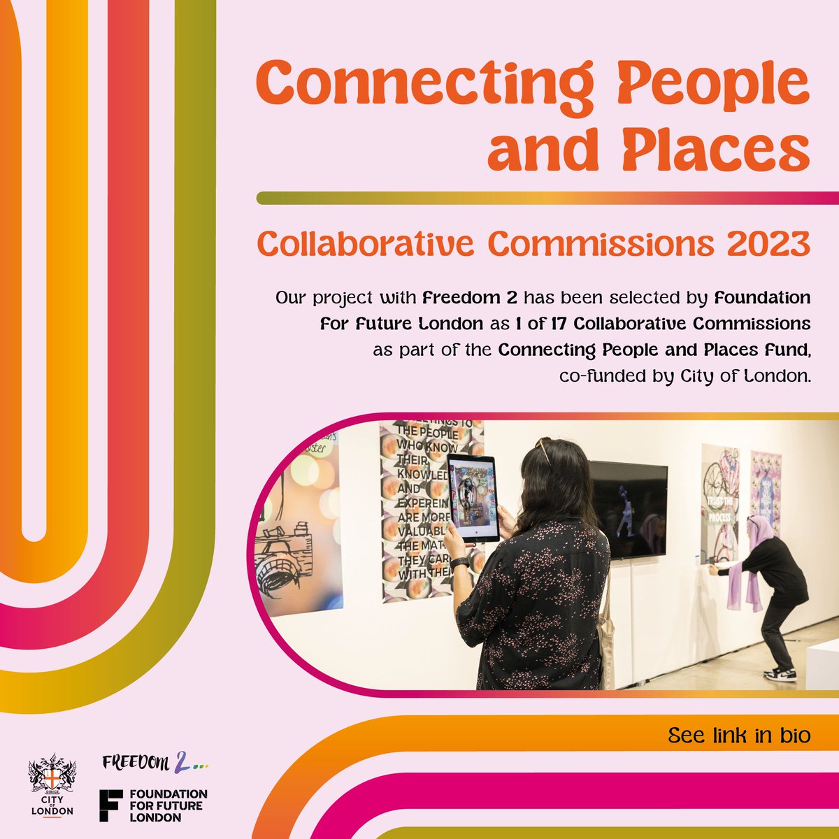 Our project has been selected by @fdnfuturelondon as 1 of 17 #CollaborativeCommissions23 awarded a total of £154,960!

Our project with <a href="/FREEDOM2UK/">FREEDOM 2</a> will explore online identities through #AR.

future.london/article/announ…

#ConnectingPeoplePlacesFund
Co-funded by <a href="/cityoflondon/">City of London</a>