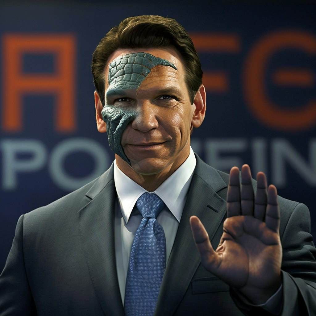 patriottakes's tweet photo. Ron DeSantis is a lizard? https://t.co/fIWPhhcRKn
