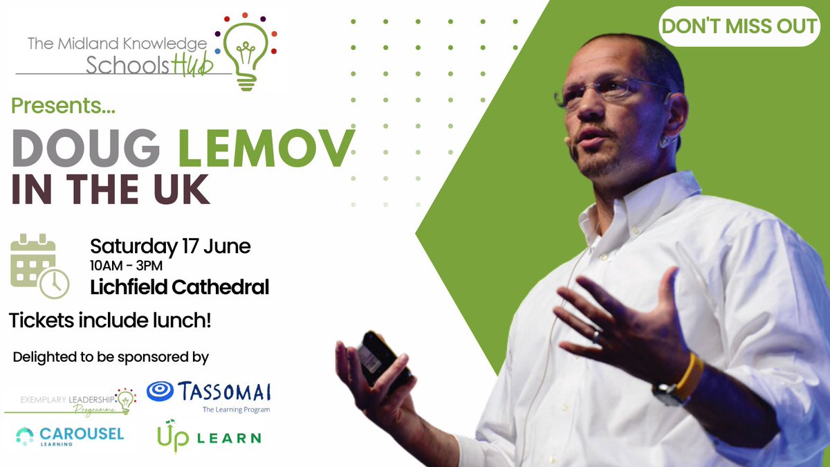 Knowledge Hub (@knowledge_ed) on Twitter photo No need to miss out on <a href="/Doug_Lemov/">Doug Lemov</a>. There is another chance to see him: #DouginLichfield in June. Details below. Another beautiful venue and it transpires there is such a thing as a free lunch! With Doug! No need to miss out on <a href="/Doug_Lemov/">Doug Lemov</a>. There is another chance to see him: #DouginLichfield in June. Details below. Another beautiful venue and it transpires there is such a thing as a free lunch! With Doug!