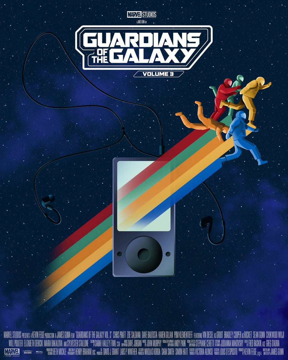 The talented @mattmurphy_MMI was commissioned by @DisneyPlus to create this music inspired poster for the #guardiansofthegalaxyVol3 upcoming release: