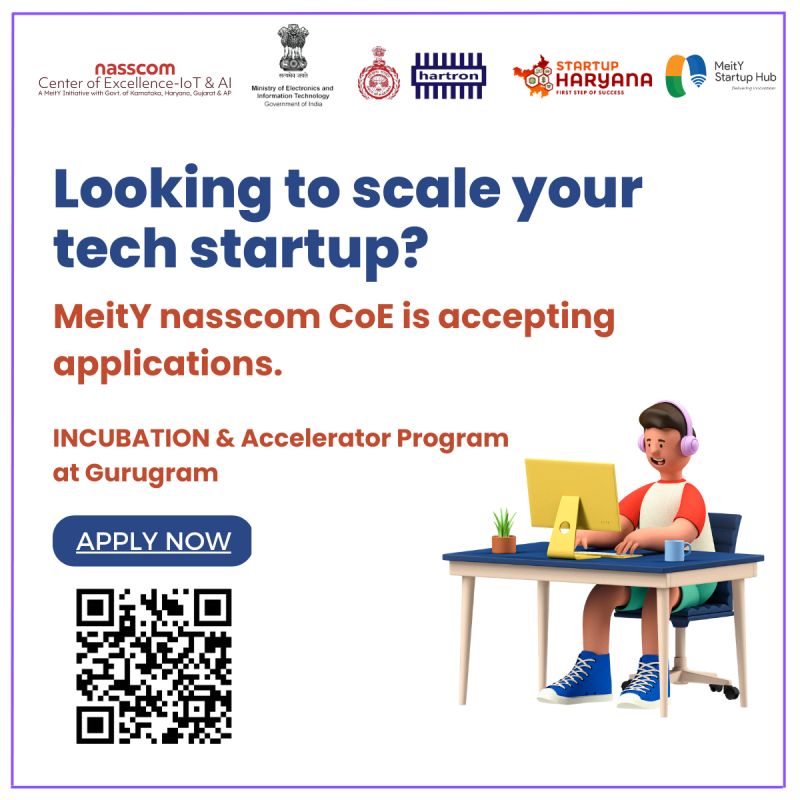 nasscomCoEIoT's tweet image. #ApplicationOpen   
Are you a digital tech startup looking to scale?   
Apply now to join the largest Deep Tech innovation program, enabling access to Prototyping Labs, Market Connects, Funding Opportunities and Mentoring. 

Apply Here: rb.gy/93bkk