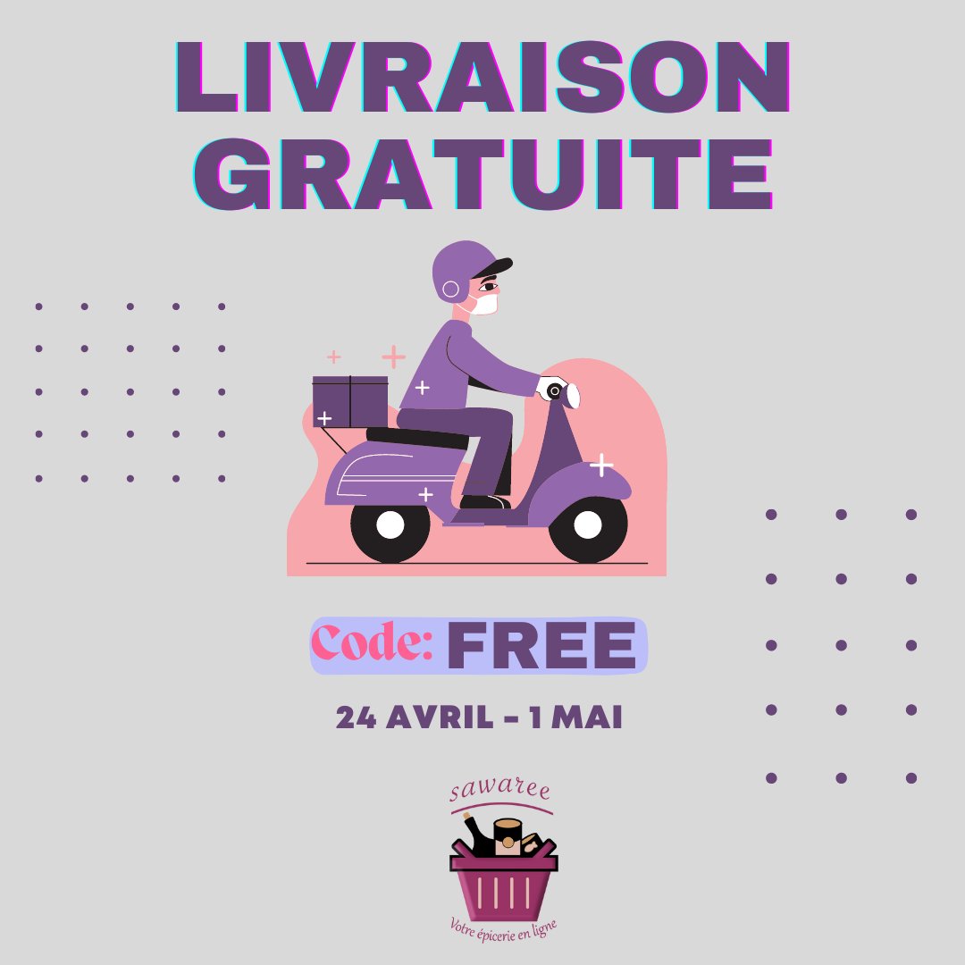 sawareeTg's tweet photo. Profitez de notre offre de livraison gratuite pour faire plaisir à vos proche à l'occasion de la fete de l'indépendance et du travail. 

Code:FREE

https://t.co/pGDV5MMzCO
contact@sawaree.co https://t.co/LJiHWsOkHw