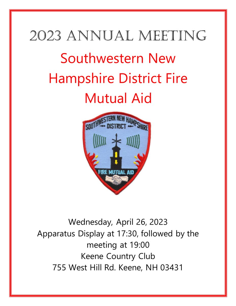 Firemutualaid's tweet photo. REMINDER - The Annual Meeting is Wednesday 4/26/23. https://t.co/jpNTrhMwSY