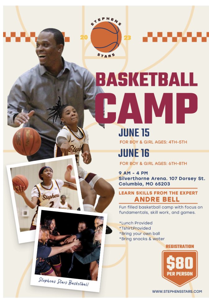 Stephens_BB's tweet photo. Basketball Camp time, let’s get better!!! Love working with the youth and talking with them about their dreams! Get signed up, love to see you there. https://t.co/lBQQbxbKB1… https://t.co/Ed0YujJYdt