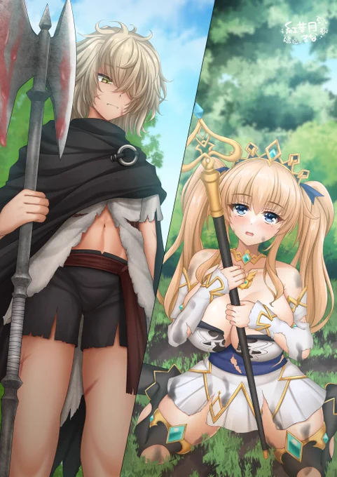 skebのリクエストで描かせていただきました!ご依頼者様のオリジナルキャラで、ファンタジー作品のワンシーンという感じで描いてて楽しかったですブーストもありがとうございました 