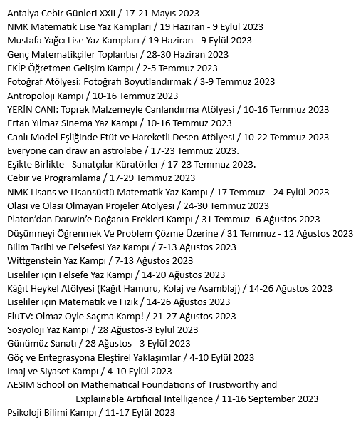 Mat_Koyu's tweet photo. Ekim ayına kadarki programlarımız. Matematik, felsefe, sanat.. https://t.co/v7VXpCDLIA Paylaşırsanız seviniriz. https://t.co/zO0hwXQpUx