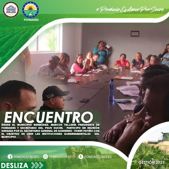 FondadesSucre1's tweet photo. #EnElTexto 👉Desde el municipio Bermúdez, se realizó encuentro con el objetivo de unir fuerzas y así de manera conjunta impulsar la gestión del líder político y gobernador @GPintoVzla
#SucreGestiónImparable https://t.co/uulJLQ9R9S
