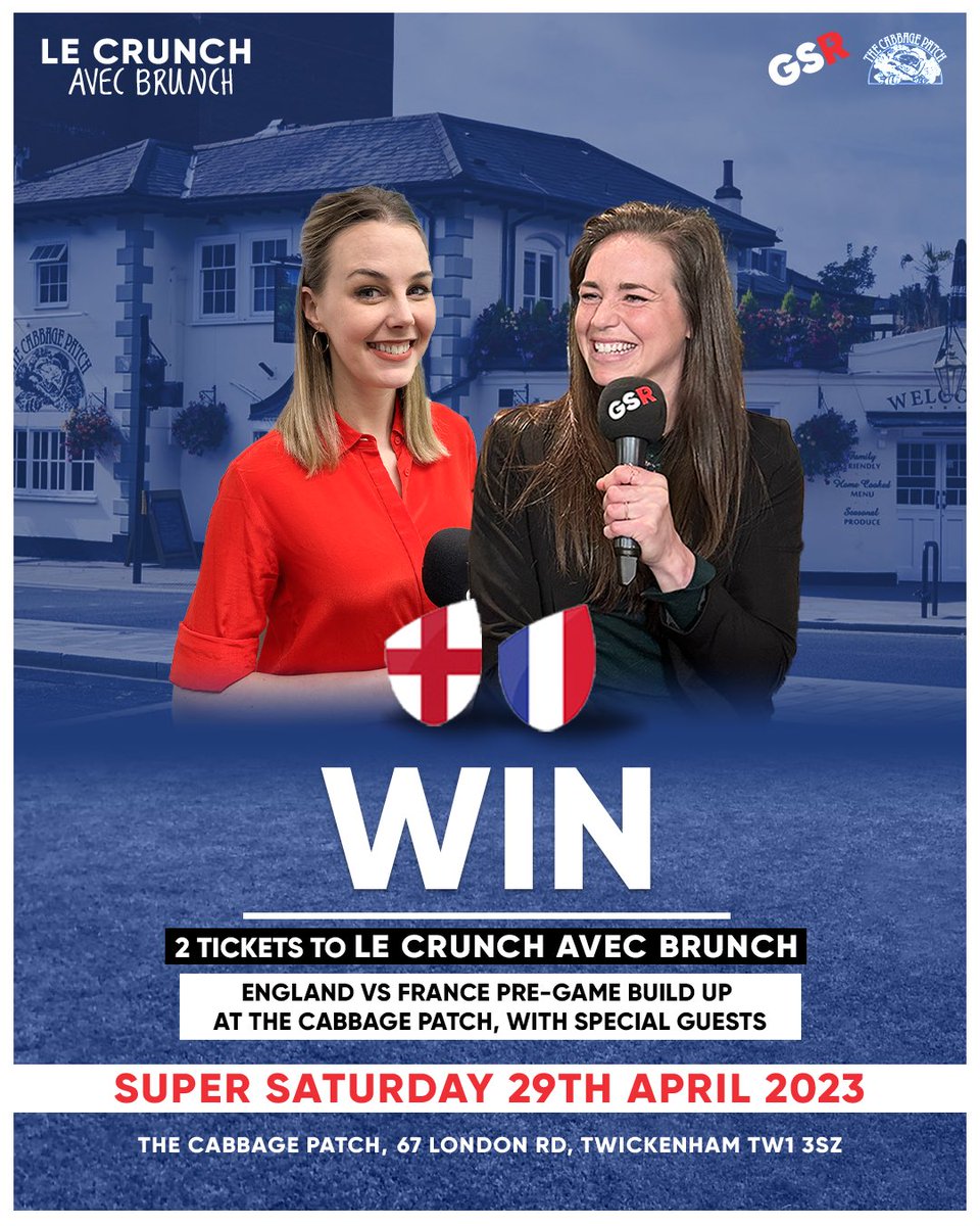 🚨 WIN🚨 Win 2 tickets to our sold-out ‘Le Crunch avec Brunch’ at the Cabbage Patch this Saturday. To enter… 👉 Like & retweet this post 👉 Follow @goodscazrugby T&C’s apply Competition closes on Weds 26th April The winner will be contacted only by @goodscazrugby