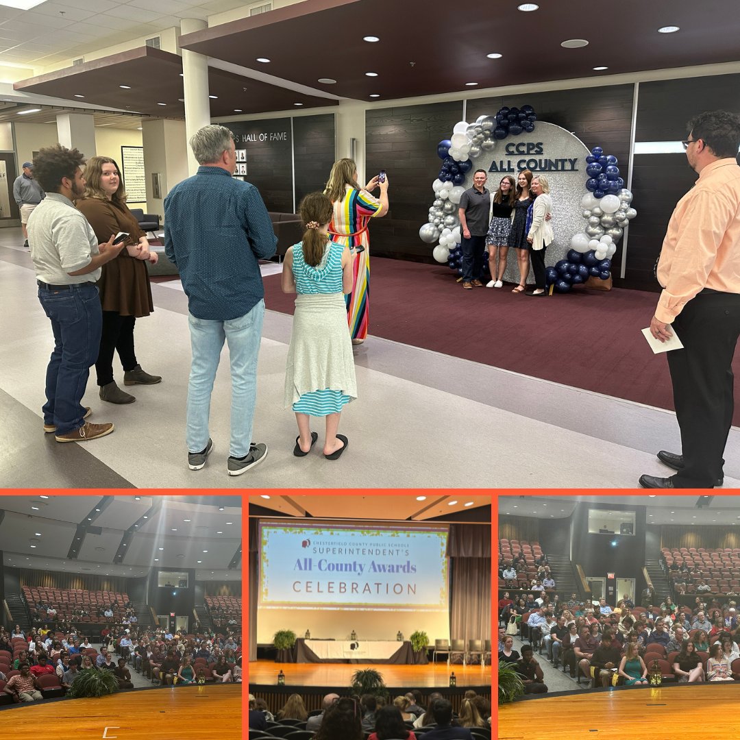 Congratulations to the winners at the @ccpsinfo All County Awards recently! This award show, which happens 4 times a year, highlights sports, academics, bands, and their coaches and sponsors. 

Thank you to Amazon who sponsors the event.

#chesterfieldva #oneCCPS #studentsuccess