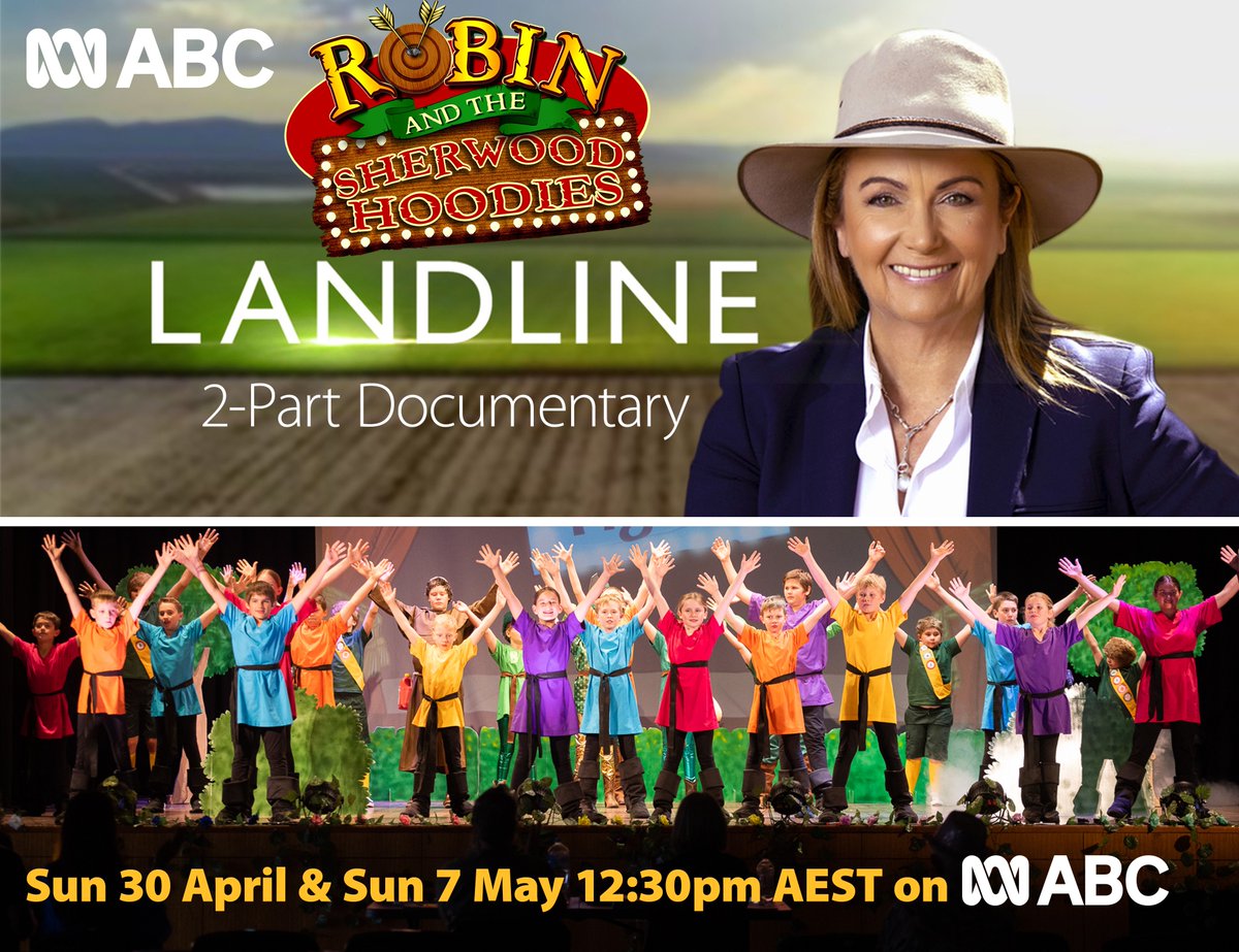 ABC TV in Australia are screening a 2-part documentary on how Longreach School Of Distance Education produced my show “Robin &amp; The Sherwood Hoodies” with pupils spread across 400,000 square kilometres of outback Queensland! If you're in Oz, do watch it - it's an incredible story!